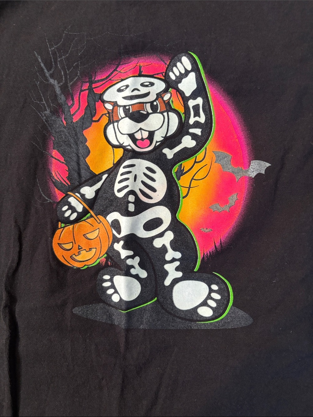 Black Graphic Halloween Skeleton Tee - Bugle Boy - Picture 2 of 4